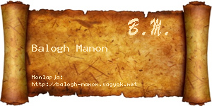 Balogh Manon névjegykártya